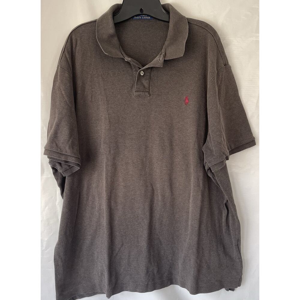 Ralph Lauren Polo Shirt Mens Sz XXL 2XL Mushroom Brown 100% Cotton Short Sleeve